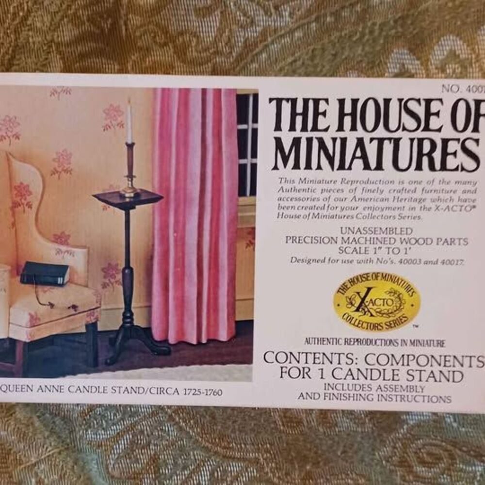 Vtg The House of Miniatures Queen Anne Candle Stand kit Circa 1725-1760 No 40013